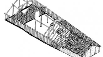 Obr. 3: Dlouhý dům z období kolem roku 3 000 př. n. l.